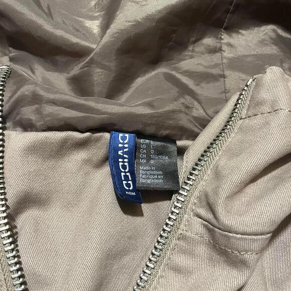 Quality Divided H&M Men’s Tan High Hood Jacket Full Zip Heavyweight Sz L - Picture 4 of 6